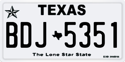 TX license plate BDJ5351