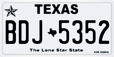 TX license plate BDJ5352