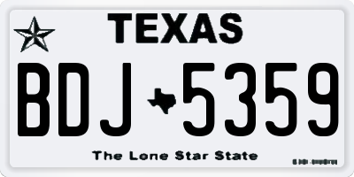 TX license plate BDJ5359