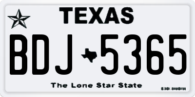 TX license plate BDJ5365