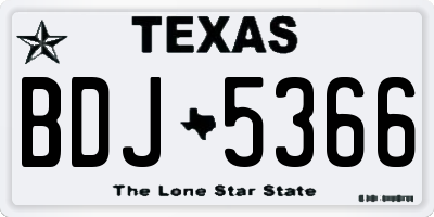 TX license plate BDJ5366