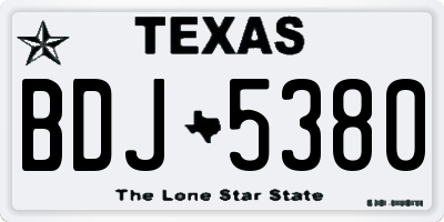 TX license plate BDJ5380