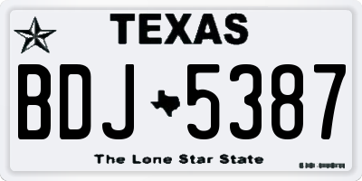 TX license plate BDJ5387