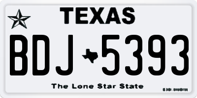 TX license plate BDJ5393