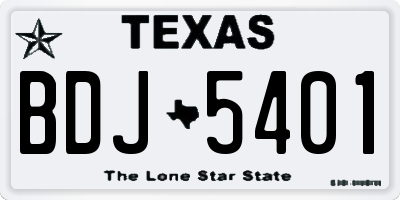 TX license plate BDJ5401