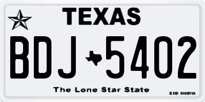TX license plate BDJ5402