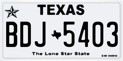 TX license plate BDJ5403