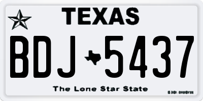 TX license plate BDJ5437