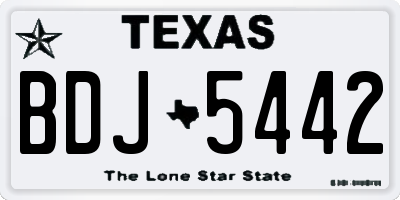 TX license plate BDJ5442