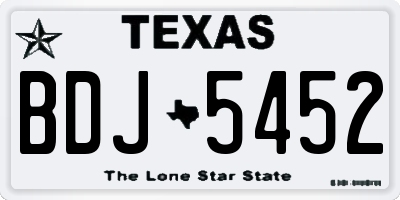 TX license plate BDJ5452
