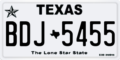 TX license plate BDJ5455