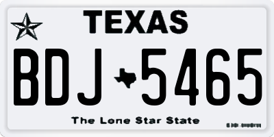 TX license plate BDJ5465