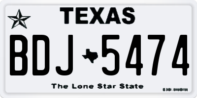TX license plate BDJ5474