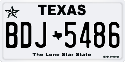 TX license plate BDJ5486
