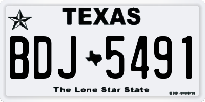 TX license plate BDJ5491