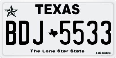 TX license plate BDJ5533