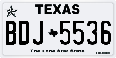 TX license plate BDJ5536