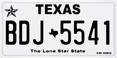 TX license plate BDJ5541
