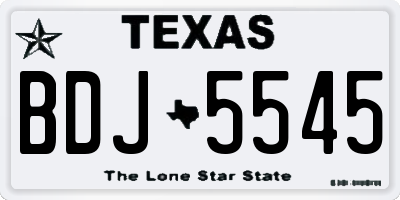 TX license plate BDJ5545