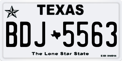 TX license plate BDJ5563