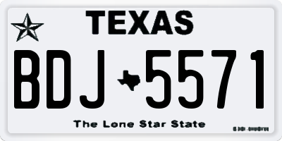 TX license plate BDJ5571