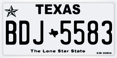 TX license plate BDJ5583