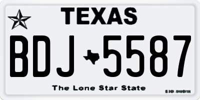 TX license plate BDJ5587