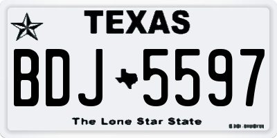 TX license plate BDJ5597