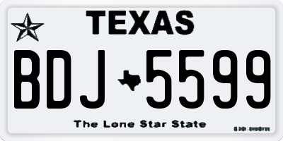 TX license plate BDJ5599