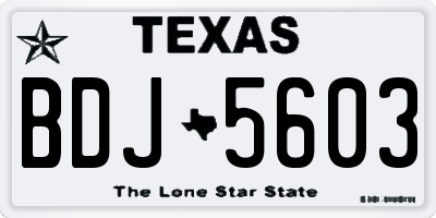 TX license plate BDJ5603