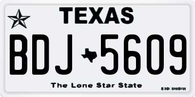 TX license plate BDJ5609