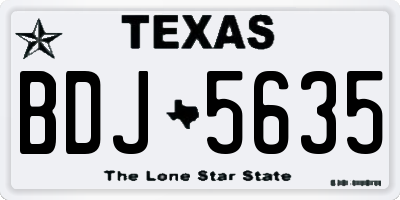 TX license plate BDJ5635