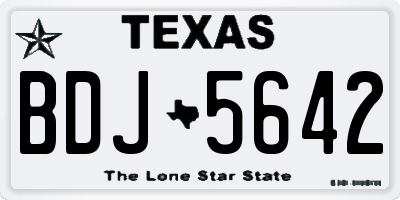 TX license plate BDJ5642