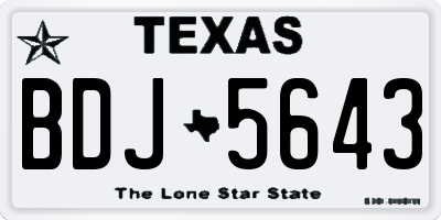 TX license plate BDJ5643
