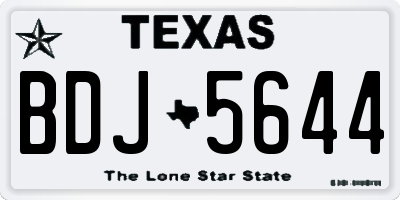 TX license plate BDJ5644