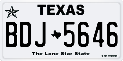 TX license plate BDJ5646