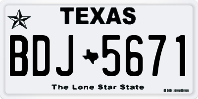 TX license plate BDJ5671