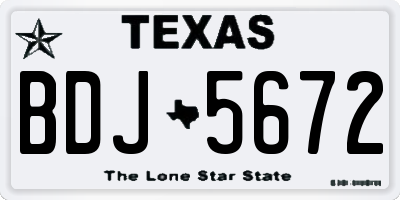 TX license plate BDJ5672