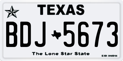 TX license plate BDJ5673