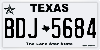 TX license plate BDJ5684