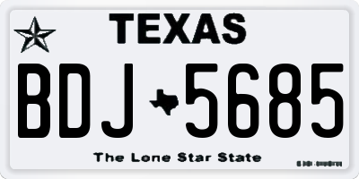 TX license plate BDJ5685