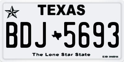 TX license plate BDJ5693