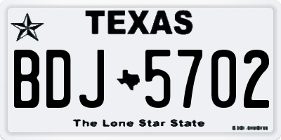 TX license plate BDJ5702
