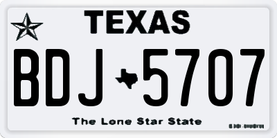 TX license plate BDJ5707