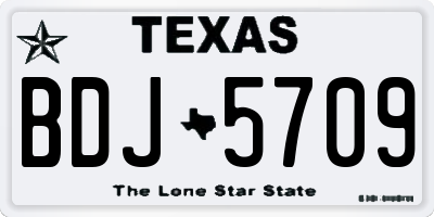 TX license plate BDJ5709