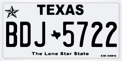 TX license plate BDJ5722