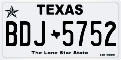 TX license plate BDJ5752
