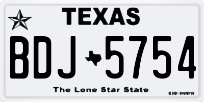 TX license plate BDJ5754