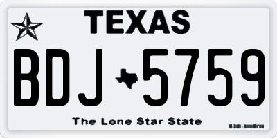 TX license plate BDJ5759