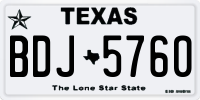 TX license plate BDJ5760